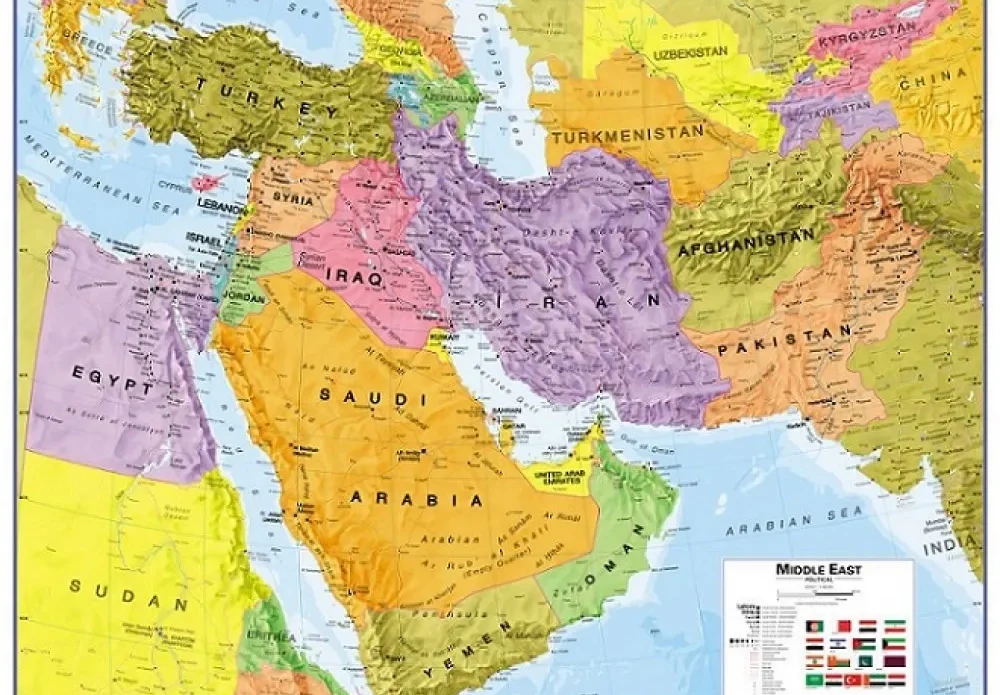 Vilka länder som ingår i mellanöstern enligt olika definitioner