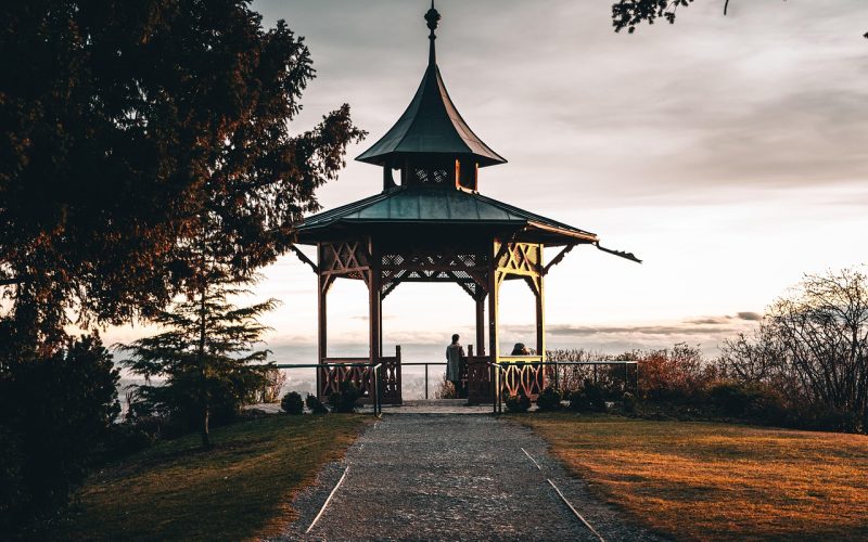 Världsutställning med moderna paviljonger