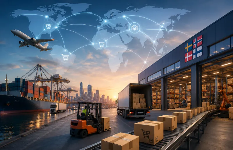 Läs mer om artikeln Logistiken som möjliggör internationell e-handel när nordiska företag globaliseras
